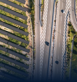 Overhead view of the Athens-Corinth-Patras Motorway in Greece