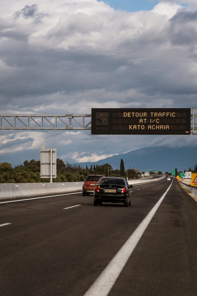 Variable Message Sign on Patras Pyrgos, Greece, VINCI Highways